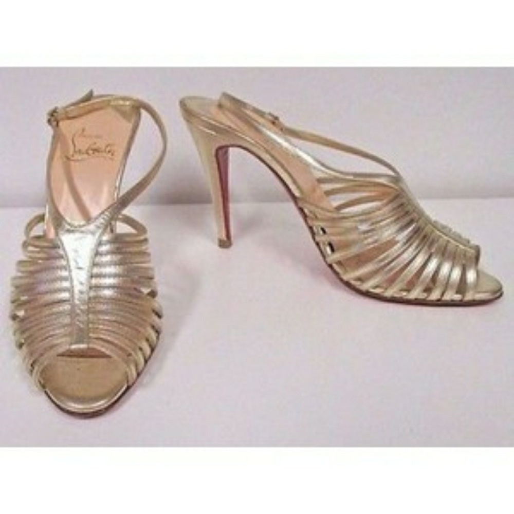 Christian Louboutin Bretelle Gold Sandals